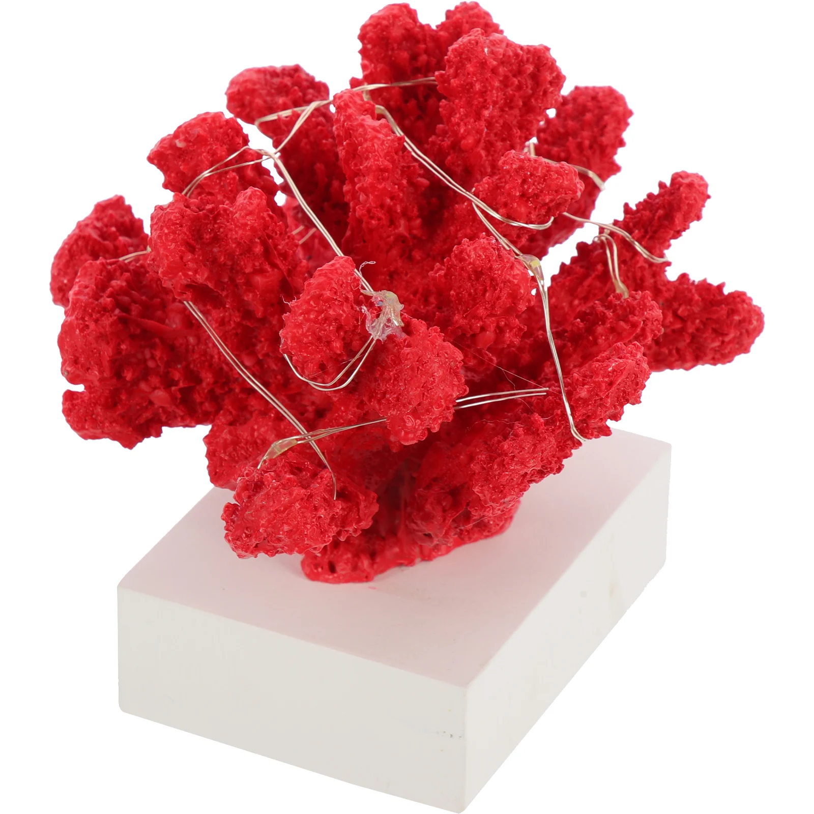 

Simulated Coral naments LED Resin Decor Home Office Sculpture Vivid Glow Bonsai Desk Accessory Marine Artificial