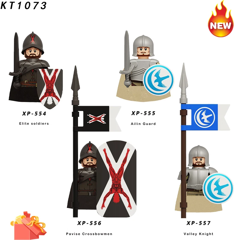 New Medieval times A Song Of Ice And Fire Figure Lancer knighthood Swordshield Toy  Building Blocks Boys Girls Gift DIY Juguetes