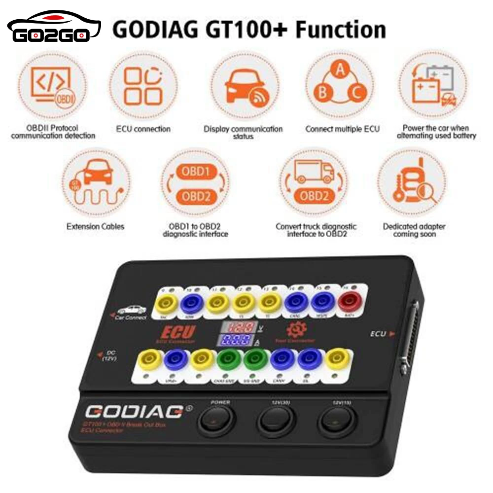 GODIAG GT100+ GT100 Pro OBDII Break Out Box ECU Connector for BMW FEM/BDC CAS4/CAS4+ Test Platform for VVDI2/IM608/K518ISE