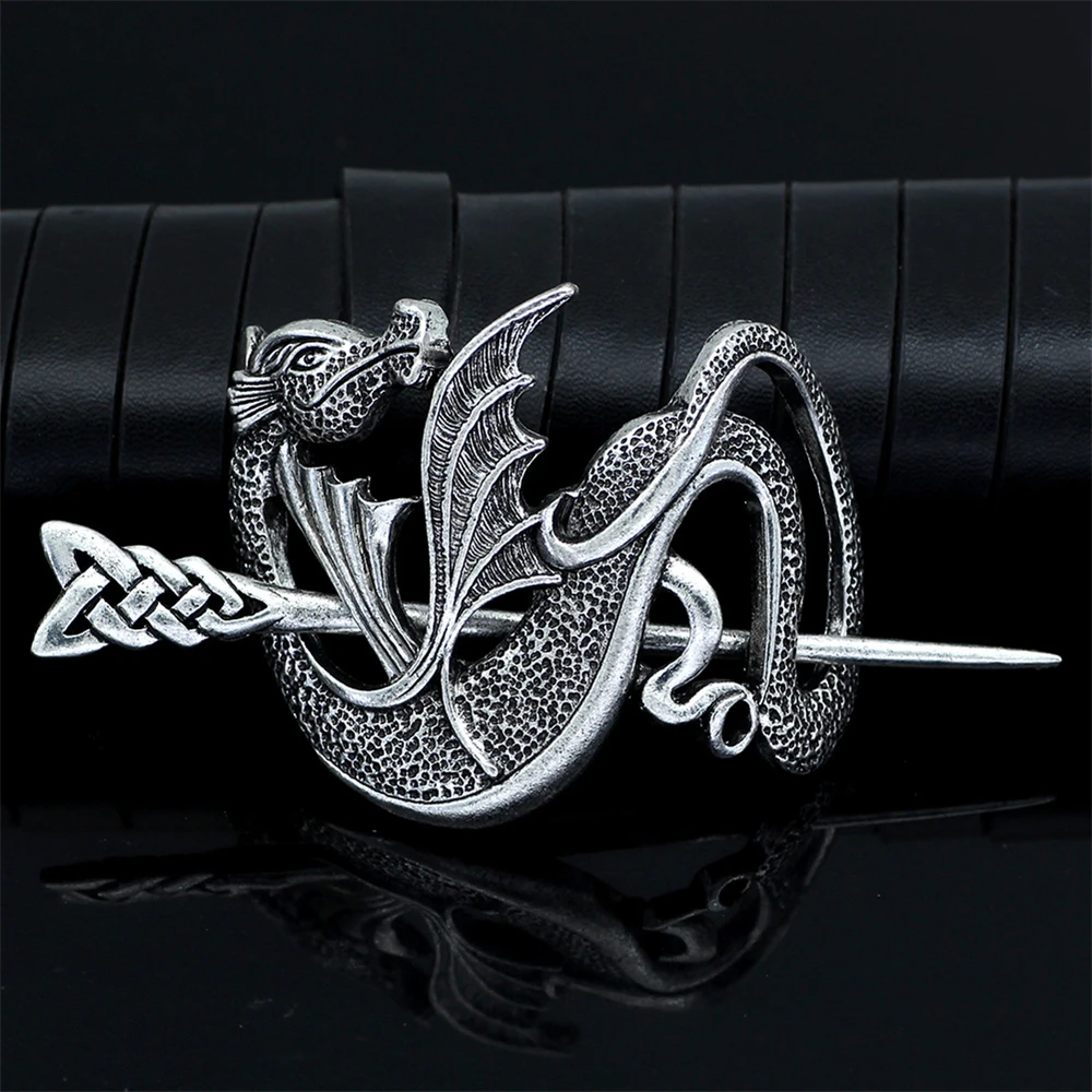 Retro Norse Dragon Noble Women Hairpins House Dragon Queen Metal Stick Hair Barrette Vikings Headdress Accessories Girl Jewelry