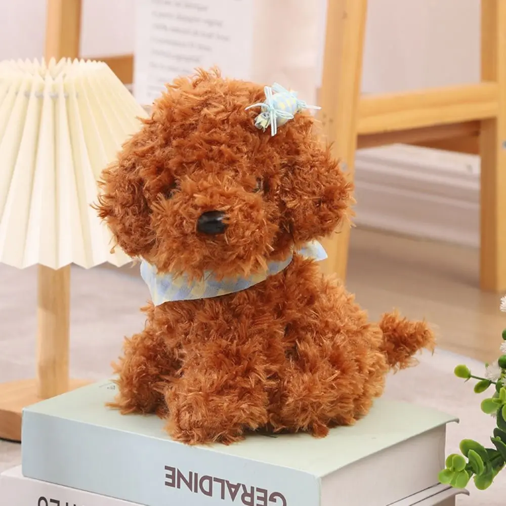 Cabelo encaracolado cão brinquedo de pelúcia animais de pelúcia bebê apaziguar boneca de cachorro de pelúcia 25cm macio bonito simulação cão de pelúcia decoração para casa