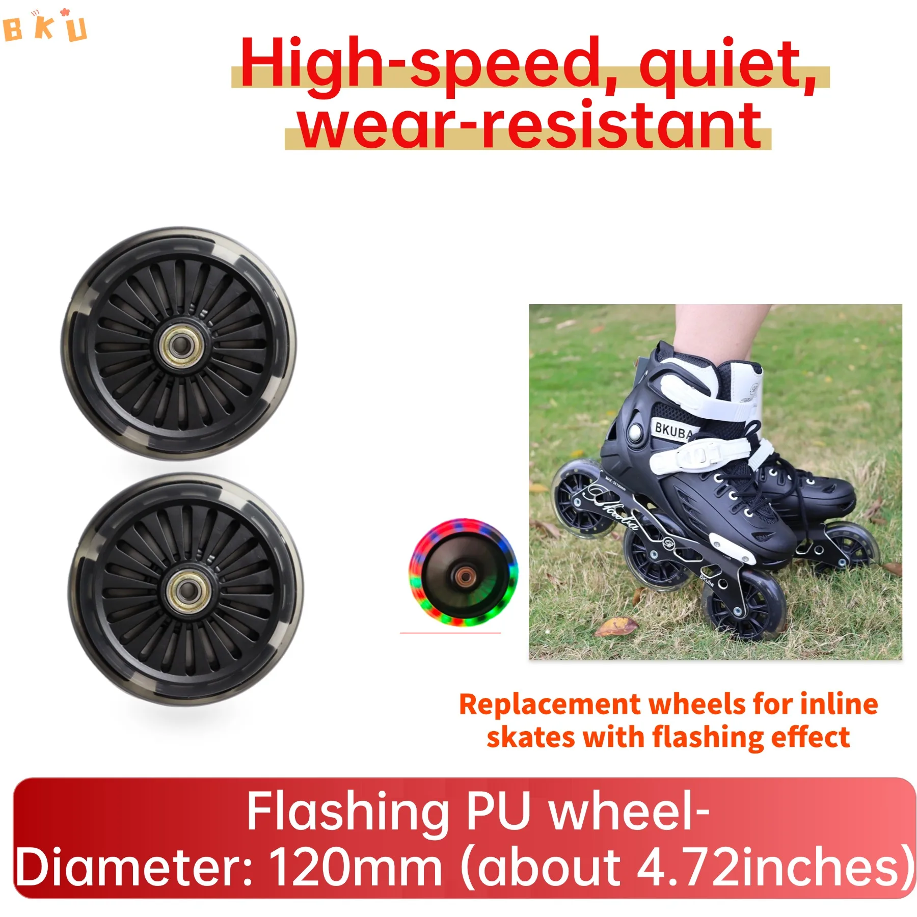 Light-up PU Wheels 120mm (4.72-inch