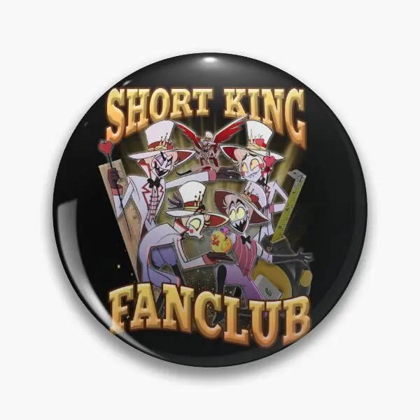 Lucifer Short King Fanclub Hazbin Hote  Soft Button Pin Cute Hat Jewelry Badge Decor Gift Collar Women Metal Brooch Creative