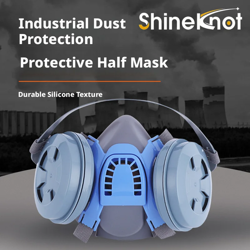 SHINEKNOT Self Suction Filtration Anti Particle Mask An3001 Construction Site Decoration Polishing Silicone Half Face Dust Mask