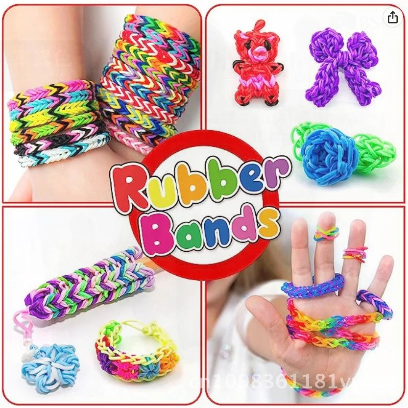 Juego de bandas de goma de 34 colores, 17160 + rejillas, sección luminosa, paquete de repuesto de pulsera de Color, juguete educativo Visual para niños