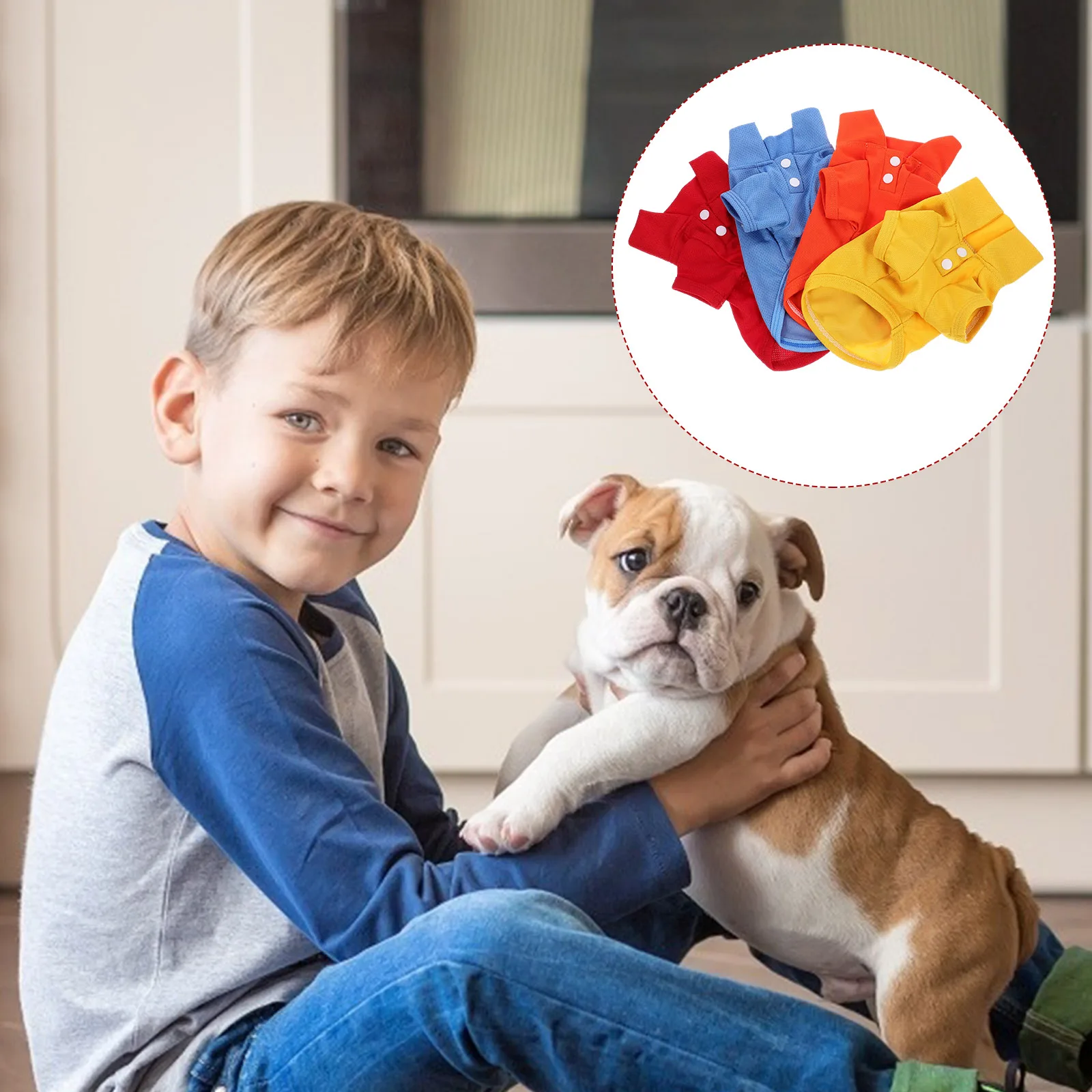 

4 Pcs Dog T Shirt Breathable Clothes Clothing Decorative Pet Sweatshirt Shirts Cotton Comfortable