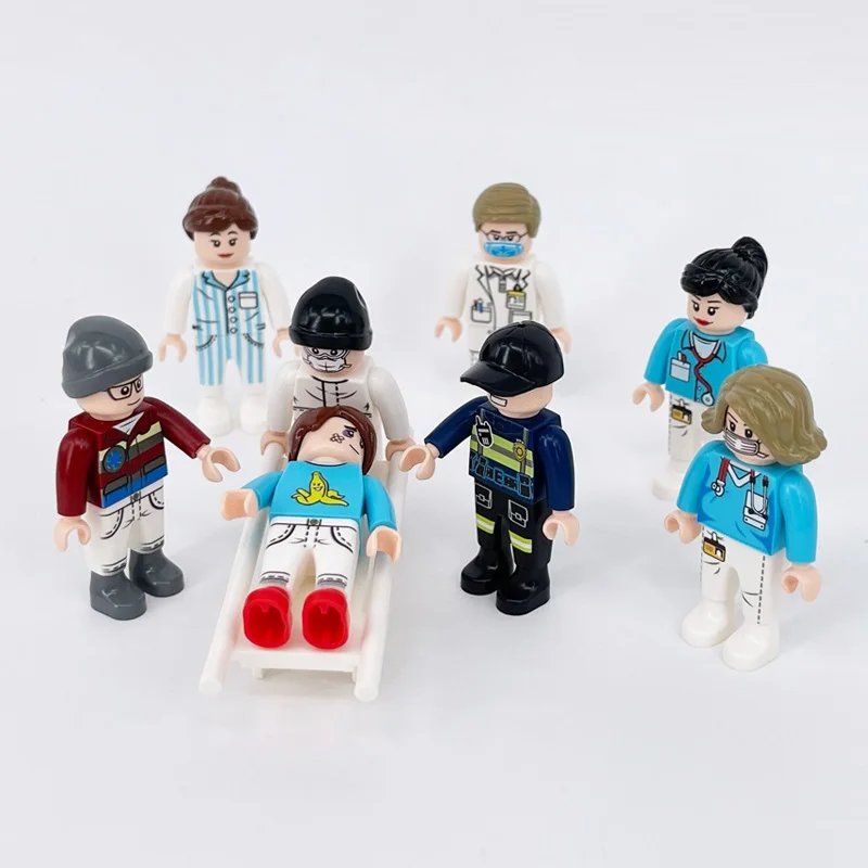 Doctor Nurse 4.5cm Playmobil Anime Figure Mini Accessory Building Blocks Parts Bricks Construction Set for Boys Educational toys