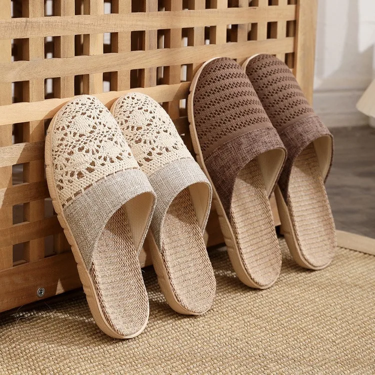 Zomerhuisslippers voor dames en heren Ademende wafelslippers Instappers met open teen Thuisschoenen Mute-slippers met gesloten tenen