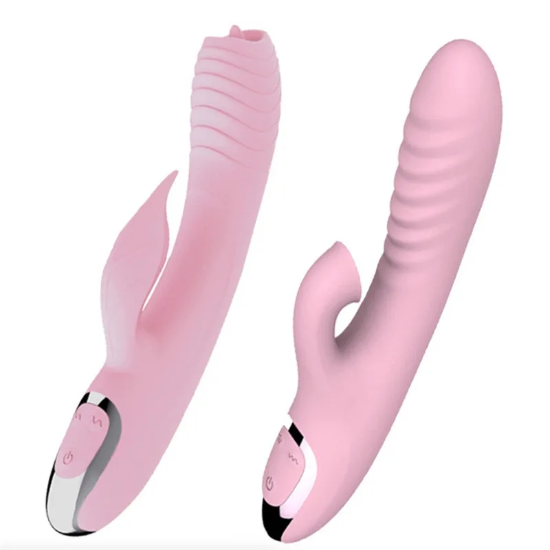 Tongue Double Cunnilingus Vibrator Dildo Heating Vagina Clitoris Stimulate Vibrator Adult Sex Toys For Women G Spot Masturbator