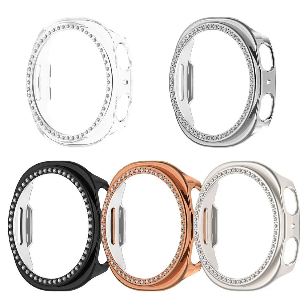 Single Row Diamond Hollow Protector Case For Samsung Galaxy Watch8 Hard Bumper Diamond Cover For Galaxy Watch 8 Protector Shell