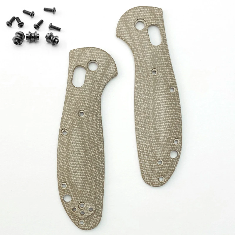 Imagem -02 - Micarta Faca Lidar com Patches com Parafusos Escalas para Benchmade Mini Griptilian 555 556 557 Facas Grip Faça Você Mesmo Fazendo Acessórios