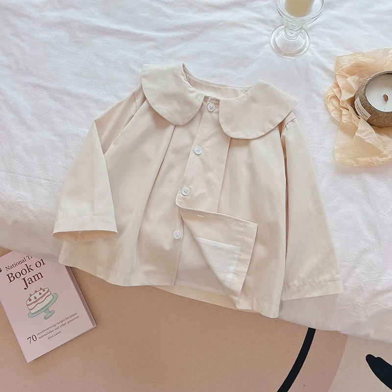 Girls Spring Autumn Windbreaker Girls New Children Baby Stylish Spring and Autumn Jacket Medium Long British Style Korean Trend