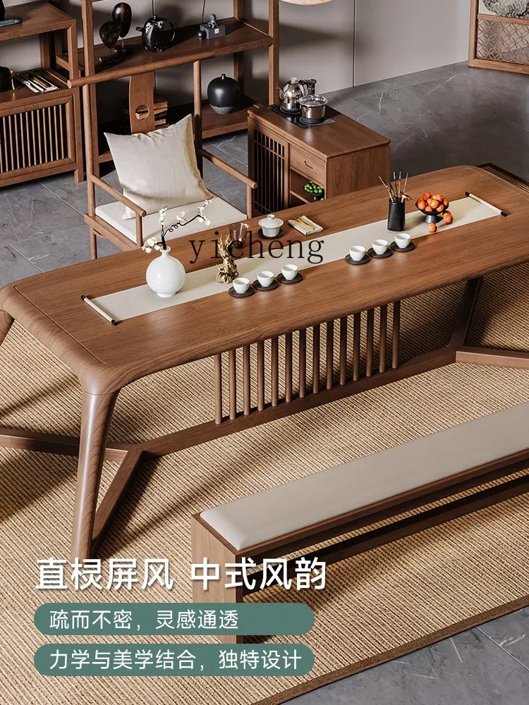 TQH6.4  solid wood tea table and chair combination, one table and five chairs, simple household zen tea table