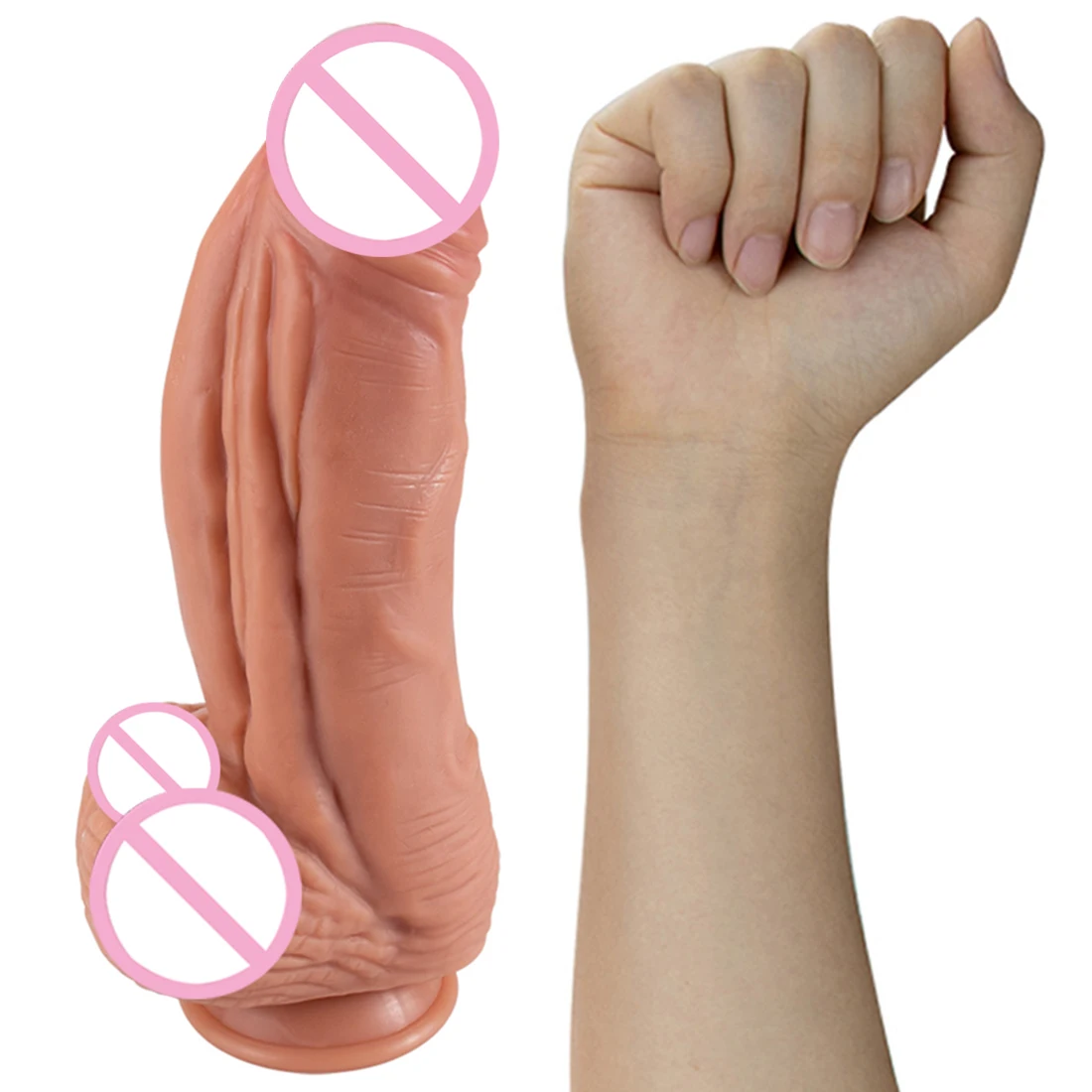 Liquid Silicone Huge Muscled Dildos with Suction Cup Soft Big Dick Realistic Penis Large Phallus Sex Toys for Women Masturbation