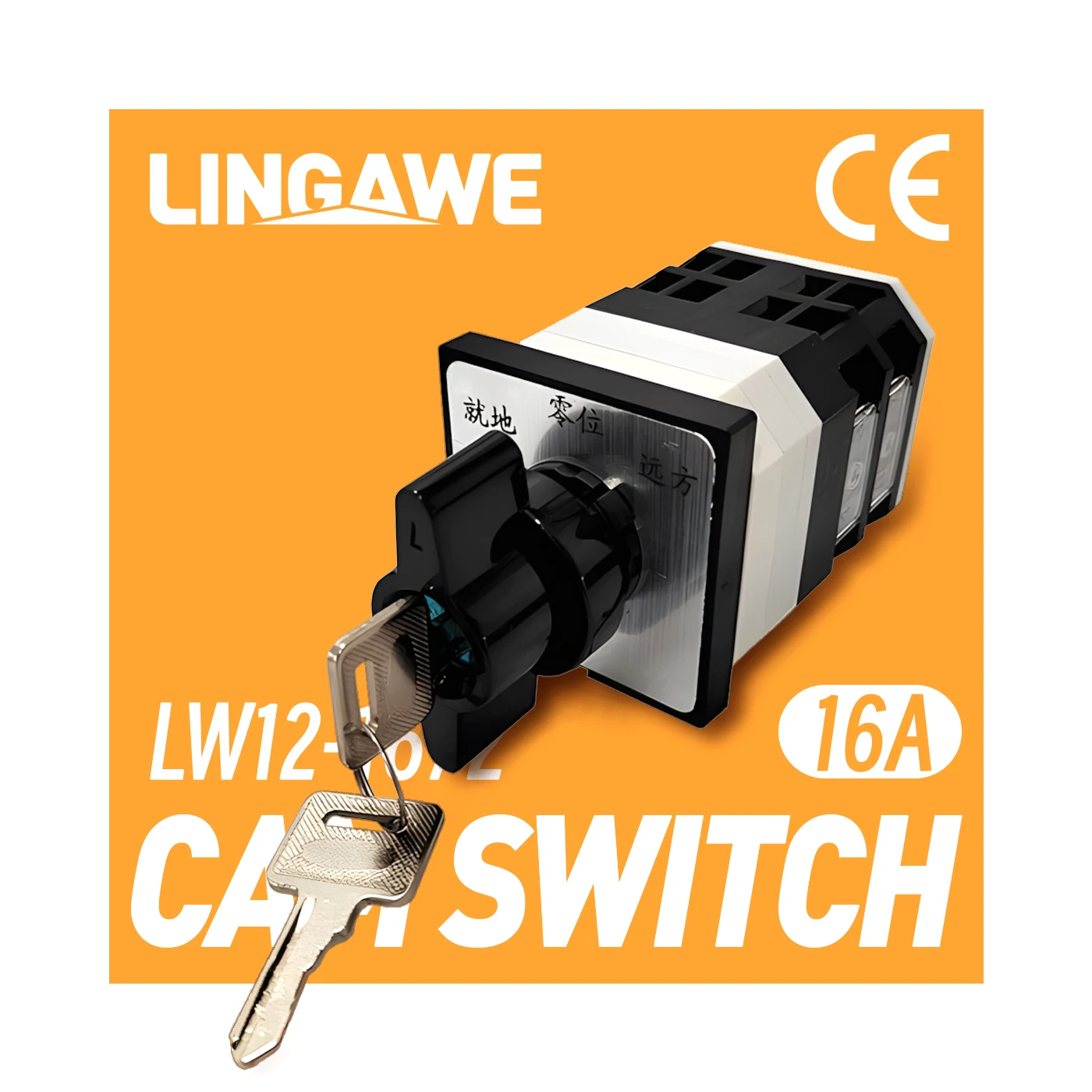 

LW12-16 Cam Changeover Switch 500V 2-Position Auto-Reset Rotary Selector With Key Lock Mechanism For Industrial Power Systems