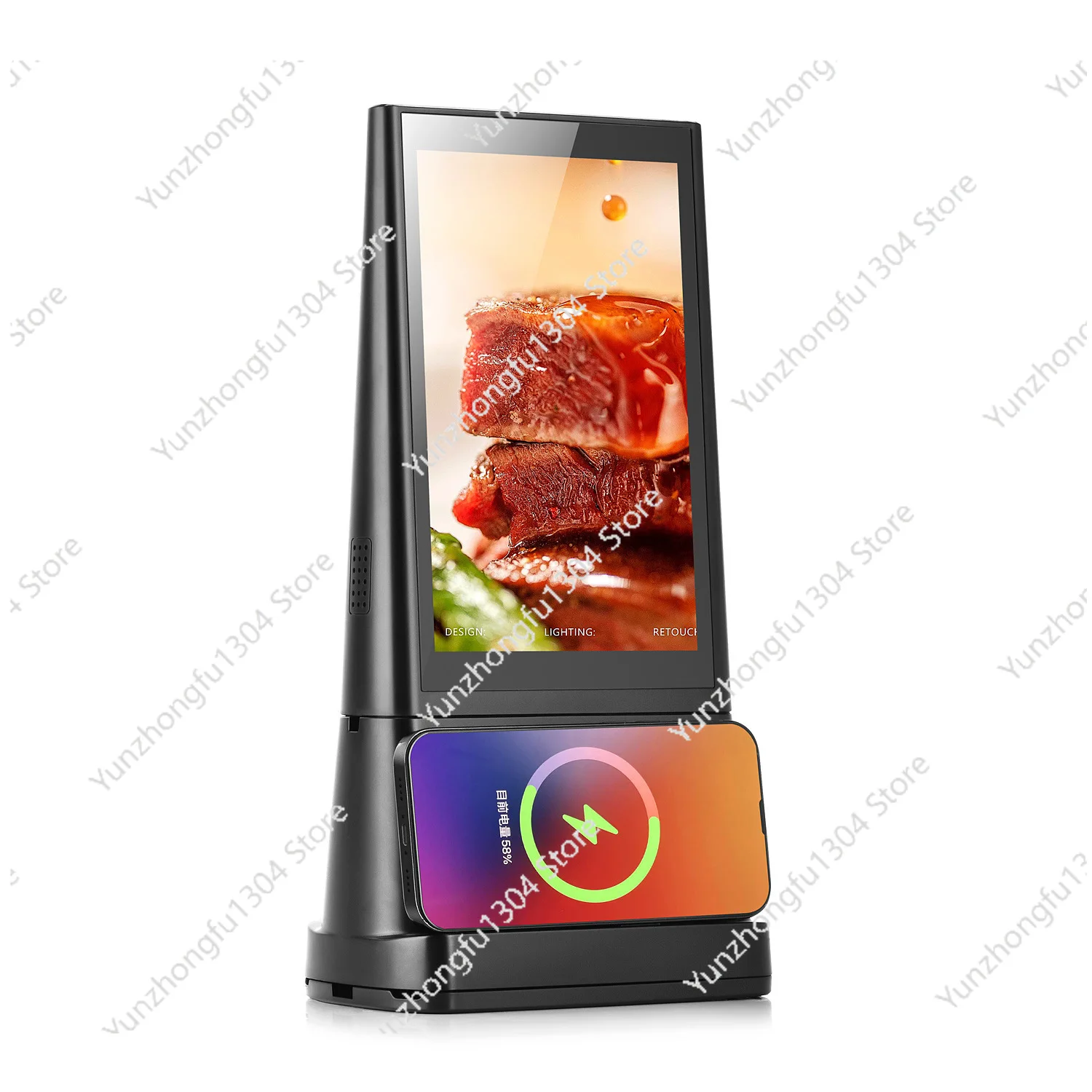 FYD-06 Creative Double-sided 8-inch LCD screen WIFI Double-sided wireless charging function desktop advertising machine