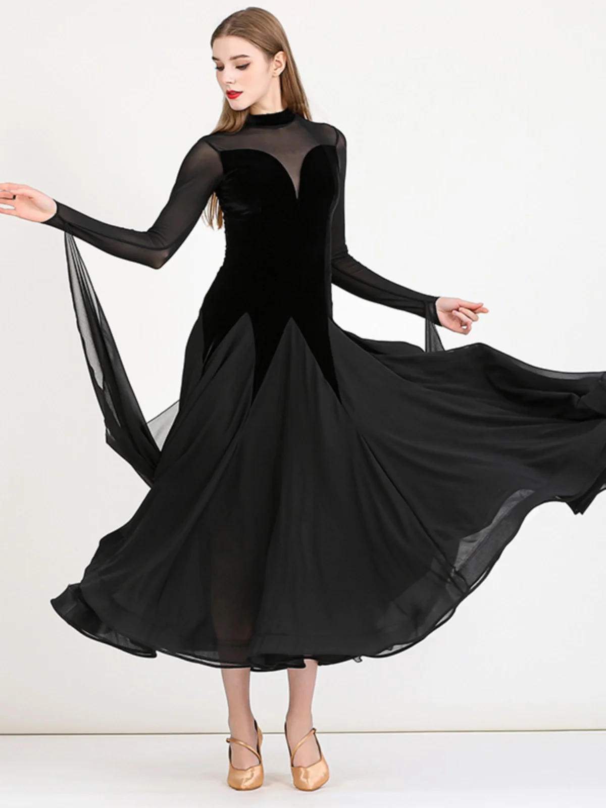 2025 femme adulte robe de danse moderne velours salle de bal danse pratique vêtements pratique vêtements My885