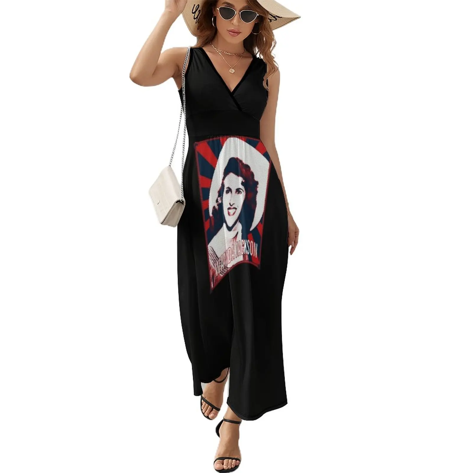 

Wanda Jackson Sleeveless Dress Women's summer suit women's evening dresses