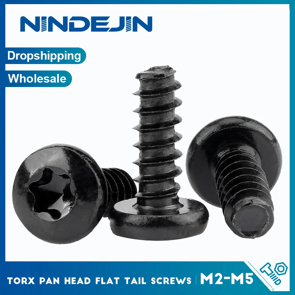 Torx Pan Head Flat Tail Self Tapping Screws M2 M2.3 M2.6 M3 M3.5 M4 M4.2 M5 Black Stainless Steel Star Drive Round Head Screws