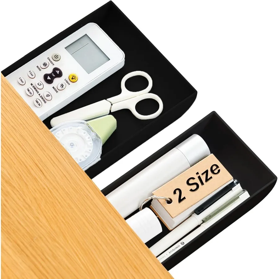 

2 Packs Under Desk Drawe Slide Out Drawer Attachment Plastic Desk Accessories and Workspace Organize SelfAdhesive Hidden Deskto