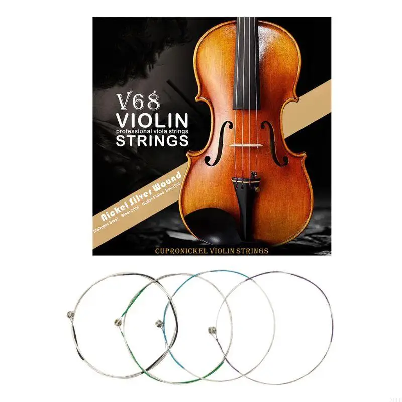 N0HE 4Pcs/Set Universal Violin Fiddle Strings for Instruments 4/4 3/4 1 4 Violin