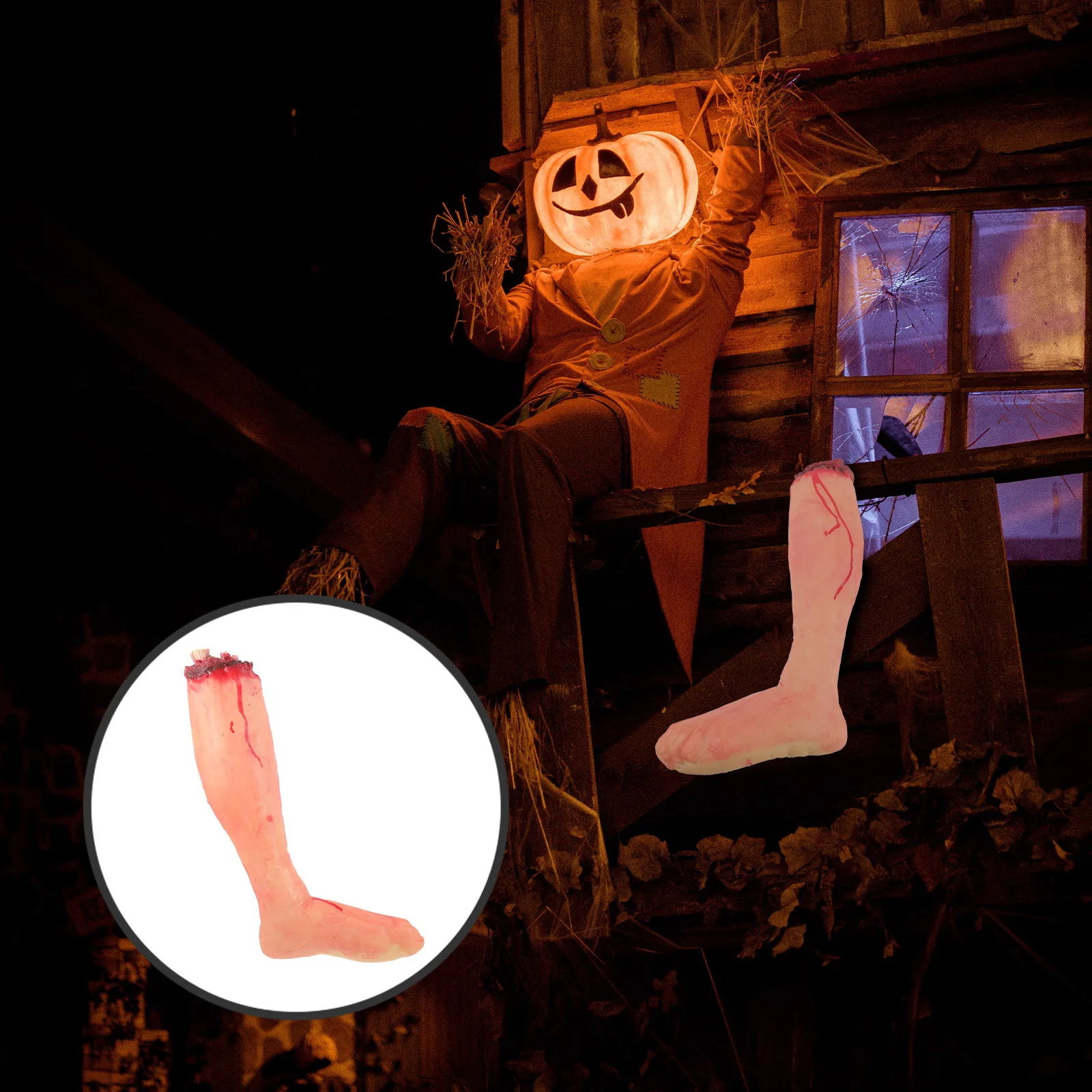 

Реалистичный кровавый реквизит: сломанная нога/кость для Хэллоуина, вечеринок, маскарадов, розыгрышей и приколов