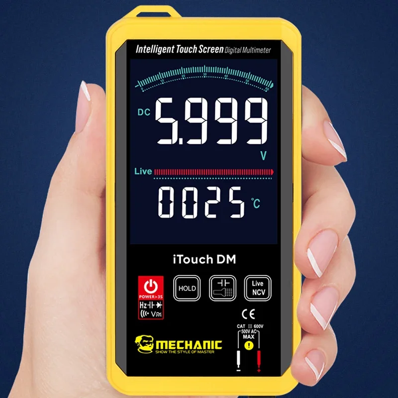 Multimetr mechanik iTouch DM Smart Touch 3.2-inch LCD wyświetlacz HD wyświetlacz temperatury AC DC dioda FireWire TEST częstotliwości