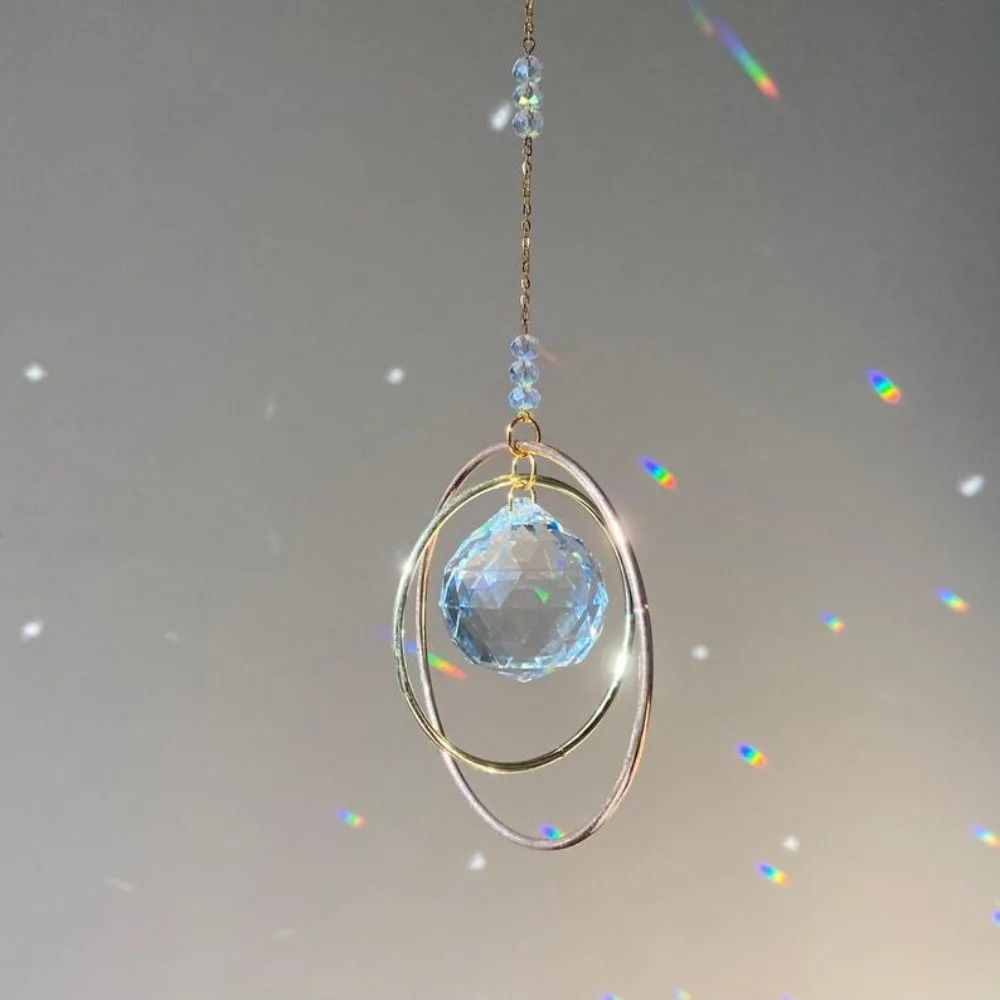 Double Circle Triple Circle Rotating Pendant Catcher Sun Dream Car Pendant,Crystal Sun Catcher,Crystal Decorative Pendant