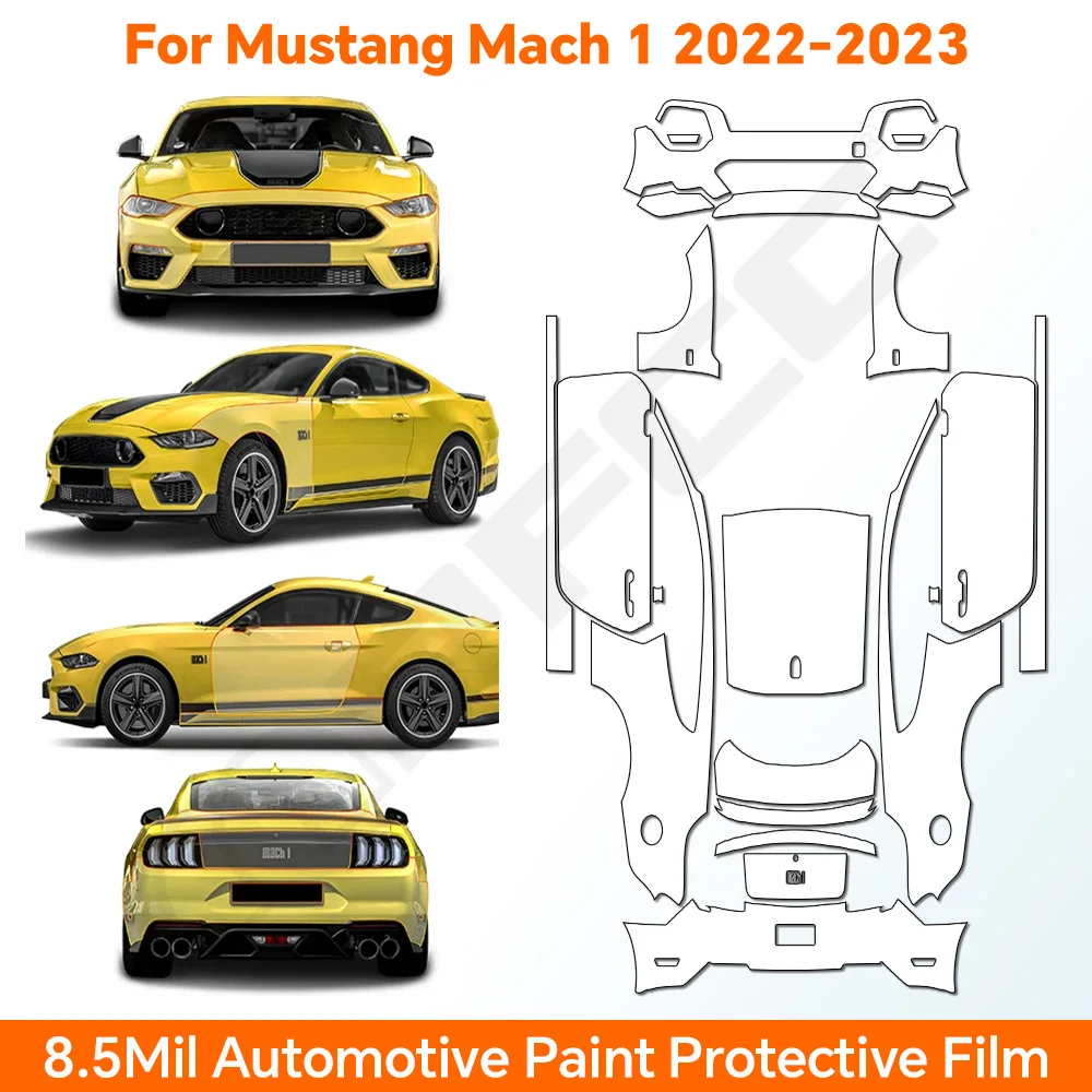 

TPU For Ford Mustang Mach-E GT 2022 2023 Car Paint Protection Film Pre-cut Clear PPF Anti-Scratch Car Body Resistant Invisible
