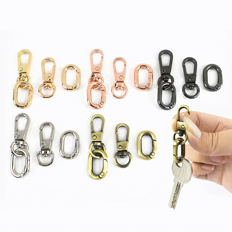 

5/10Set 8/10mm Metal Buckle for Keychain Knapsack Strap Belt Snap Hook Pet Collar Waistband Connector Clasp DIY Sewing Accessory