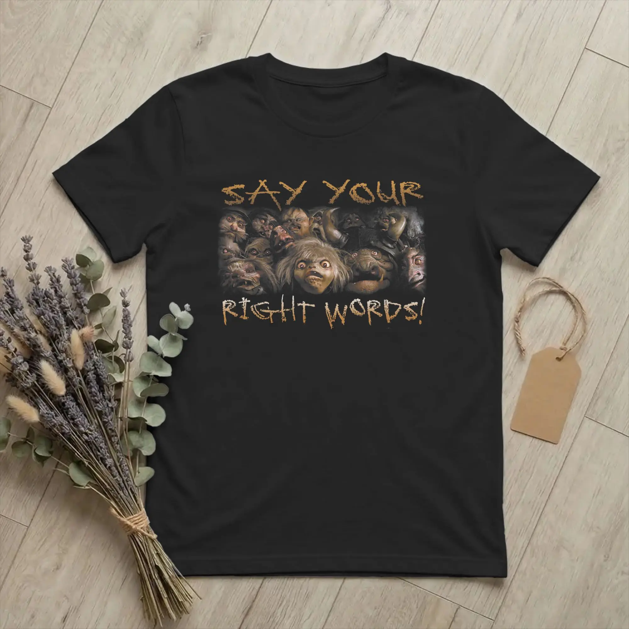 Labyrinths Say Your Right Words Men T Shirts Movie Leisure Tees Short Sleeve Round Collar T-Shirts Pure Cotton Summer Clothing