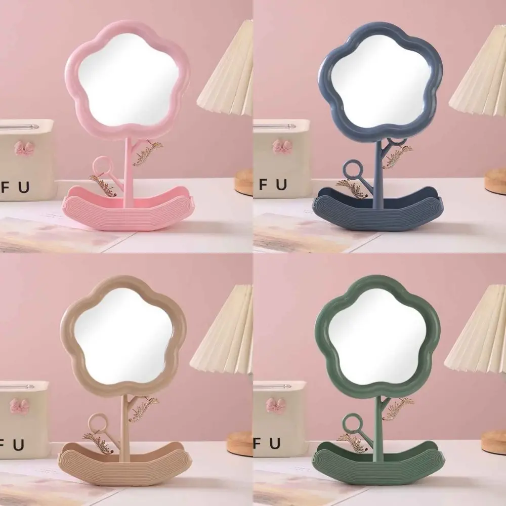 

Cute Sunflower Shaped Dressing Mirror Detachable Classic Desktop Makeup Mirror Flower 360 Degree Rotation Table Mirror Bedroom
