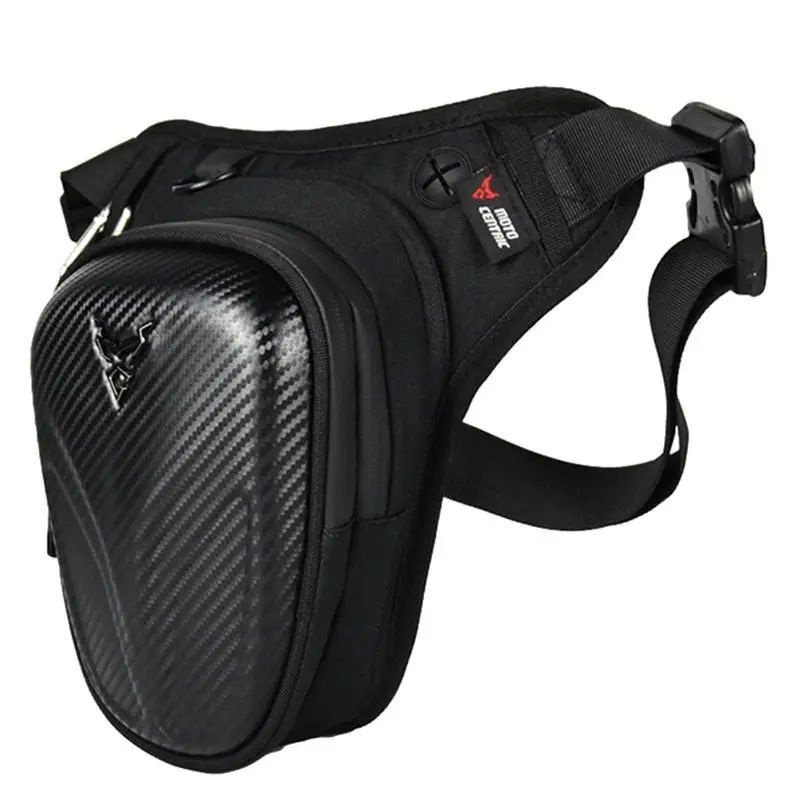 

New Motorcycle Drop Leg Side Bag Carbon Fiber Motorcycle Bag Hard Shell Outdoor Casual Waist Bag Men Motorbike Hip Bum Pack Bags