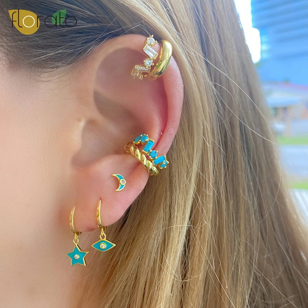 Pendientes de aro de Plata de Ley 925 para mujer, aretes de lujo con aguja para la oreja, serie Macaron de colores, regalo de joyería