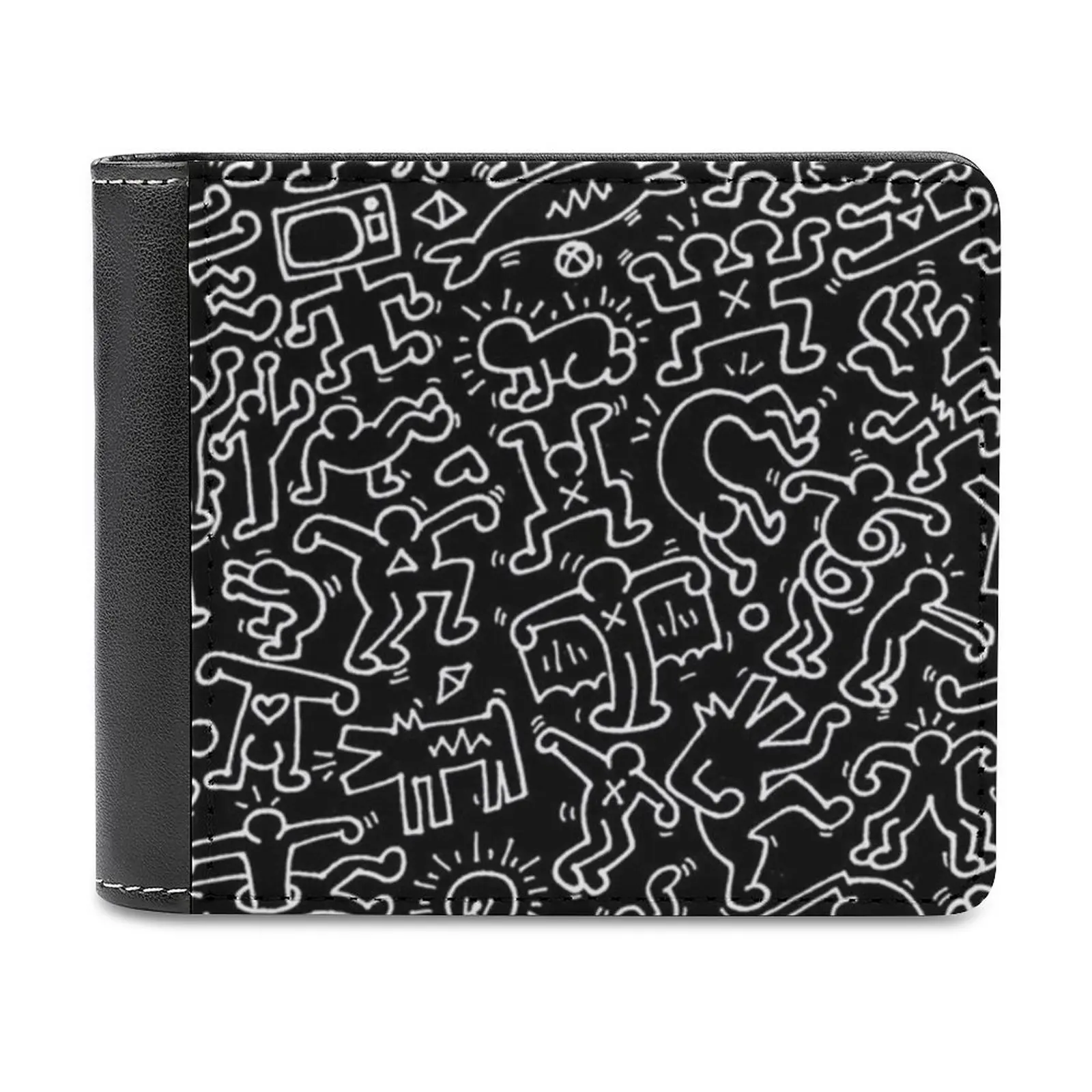 الرقص في الرجال السود المحفظة بو الجلود قصيرة الذكور المحافظ بطاقة الائتمان المحفظة للرجال حقيبة المال الراب الراب كيث شخصية