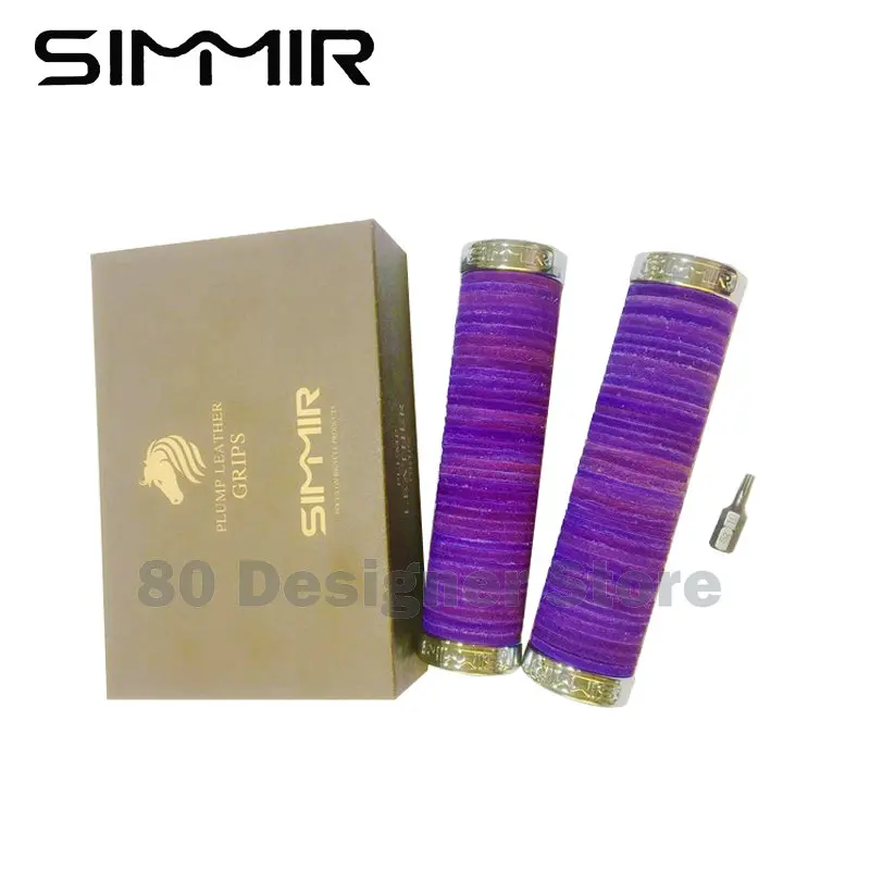 SIMMIR Bicycle Handle Bar Grips Outdoor Grips Bike Genuine leath Anti-slip Handlebar Anti-skid  shock-absorbing Super Soft