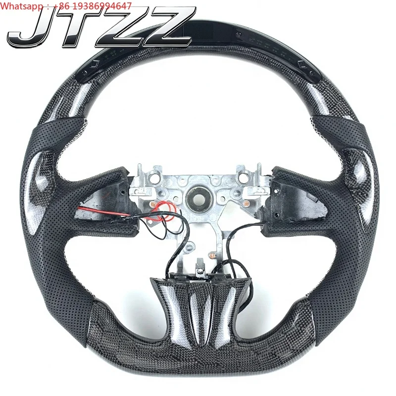 For Infiniti 2014 2015 2016 2017 Q50 S Q70 FX35 Q60LED Display Carbon Fiber Steering Wheel Honeycomb Carbon Fiber Custom Leather