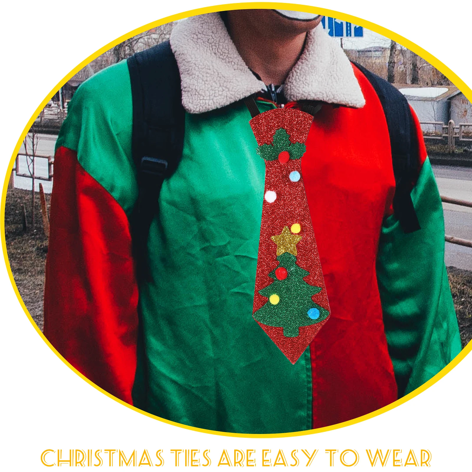 

3Pcs Christmas Ties Festive Neckties Holiday Party Costume Accessories Xmas Decor Christmas Ties Necktie for Party