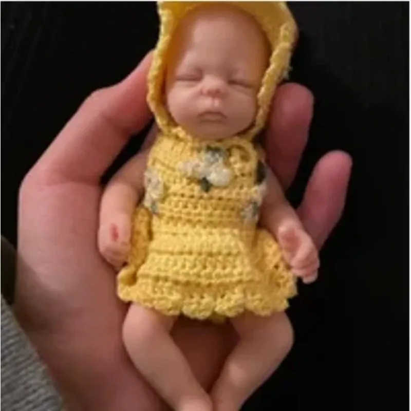 

4.5" Micro Preemie Full Body Silicone 11.5cm Bady Girl " Everly'' Doll Lifelike Mini Reborn Doll Surprice Children Anti-Stress