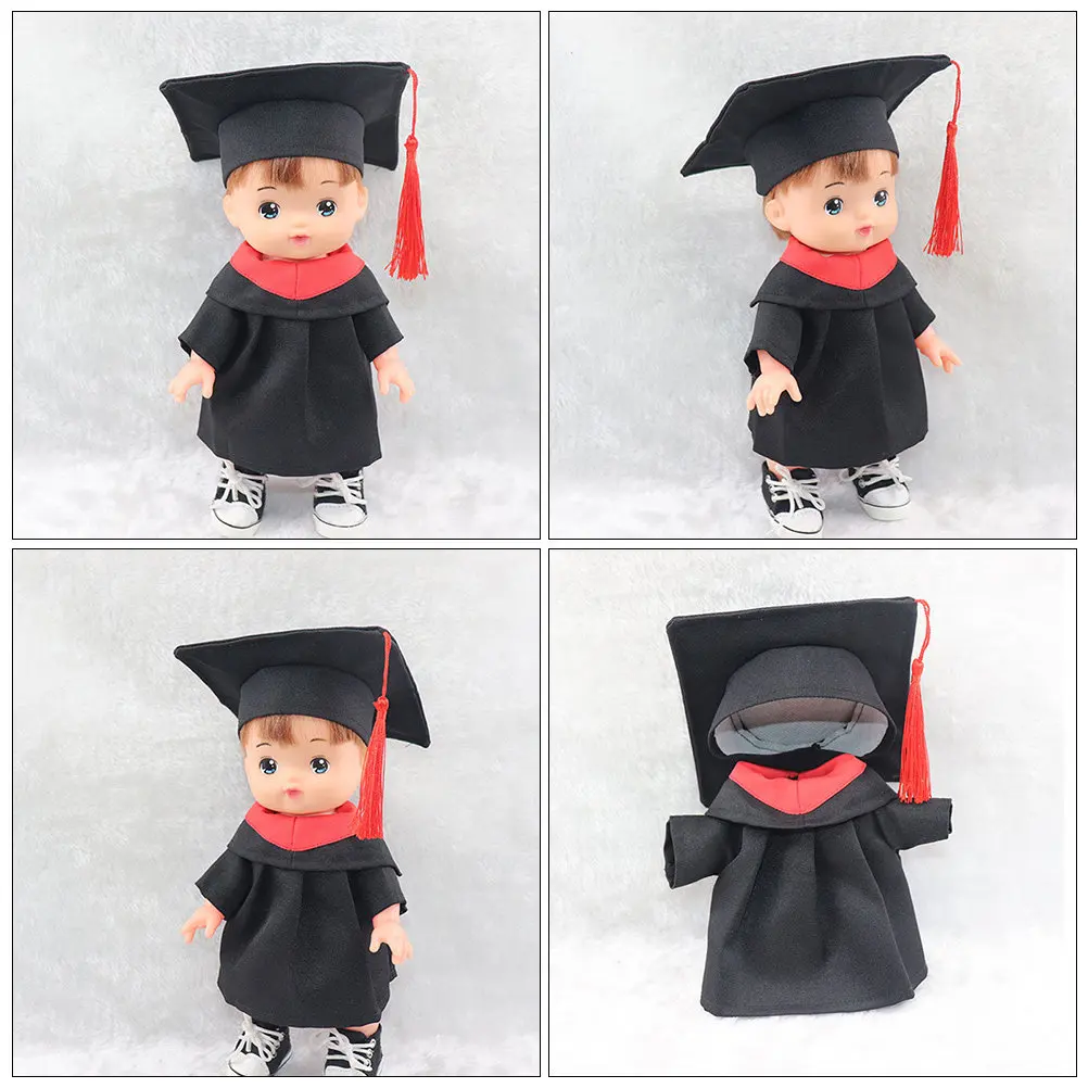 

1Set Mini Graduation Suit Outfit Fit 25cm Easy Wear Graduation Clothes Set Fine Workmanship Birthday Festival Gift