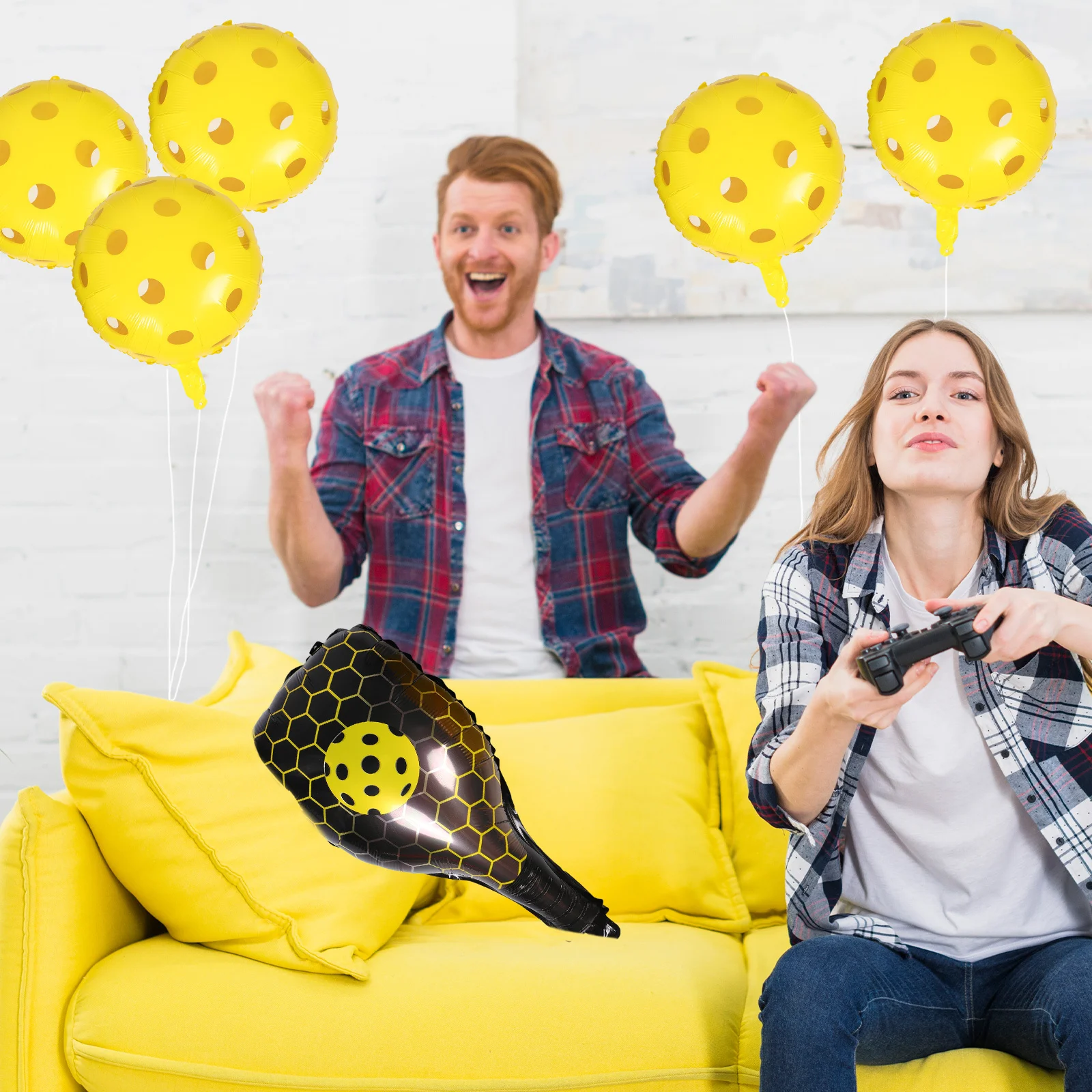

1Set Aluminum Inflatable Pickleball Paddle Balloons Sports Themed Party Decorations Cartoon Style Birthday Outdoor Balloon Decor