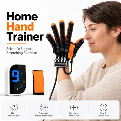 Rechargeable Hand Finger Workout Trainer Portable Hand Exercise Tool HD Screen Mirror Mode for Finger Muscle Flexion‑Extension T