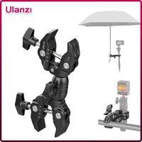 Ulanzi-Super abrazadera de Metal doble R096, brazo mágico articulado Clip de cangrejo doble cabezal 360 ° para Monitor de paraguas/luz LED
