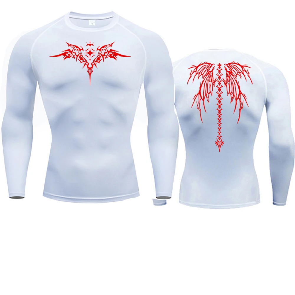 Anime Print Compression Shirt Mens Running T-Shirt Quick-Drying Fitness Sportswear Gym Sports Short Sleeve Breathable Tops image 4
