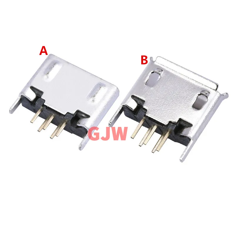 20pcs/lot MICRO 5P female socket 180 degree Mike 5pin USB socket Interface Connector Vertical DIP edge curl