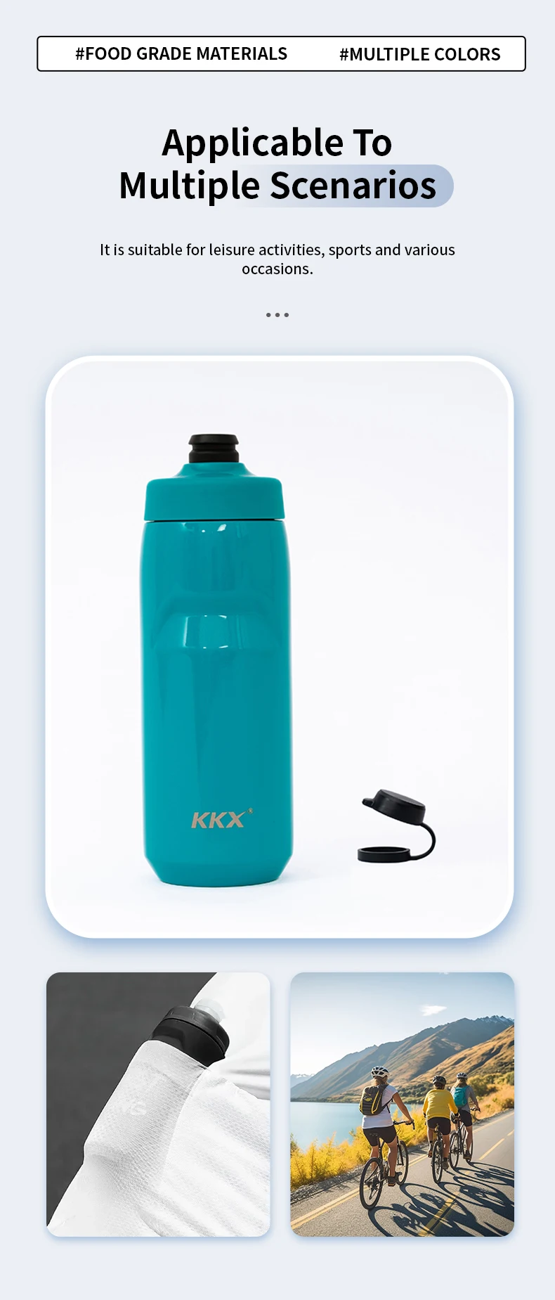 KKX Kühlende Fahrrad-Trinkflasche 550ML Tragbare MTB Rennrad Vakuum 304 Edelstahl Fahrradflasche – Detail 11