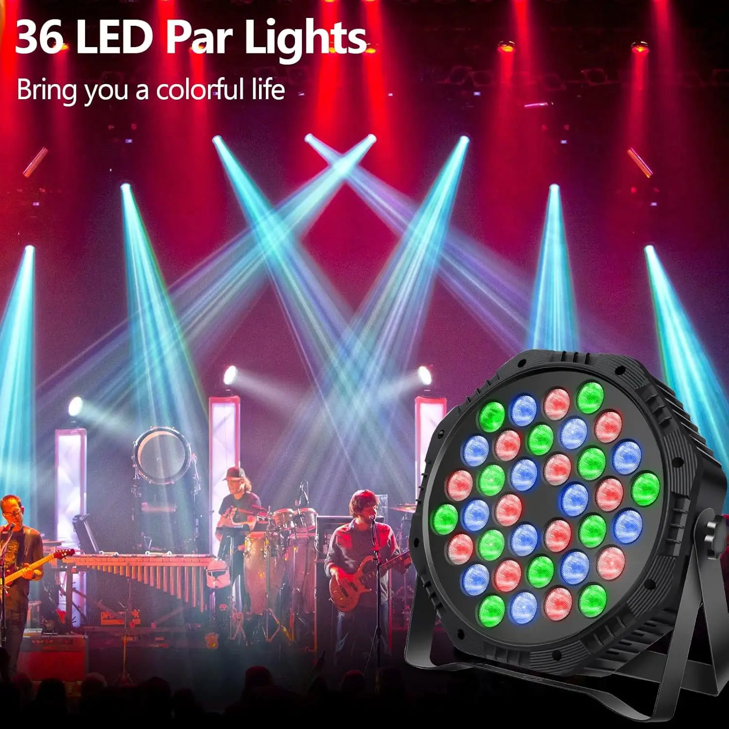 18/36 LEDs Party Light Par Light RGB DMX Stage Effect Lighting Stage Flat Par Lighting DJ Lights Disco Lights Bar Wedding Show