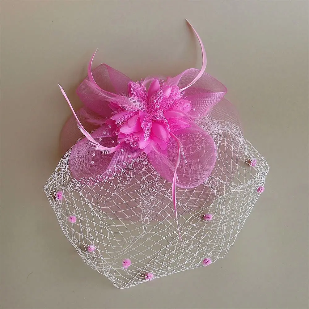 Flower Mesh Retro Hairclip Hat Fashion Bridal Headdress Cocktail Party Fascinators Top Hat Wedding Stewardess Top Hats