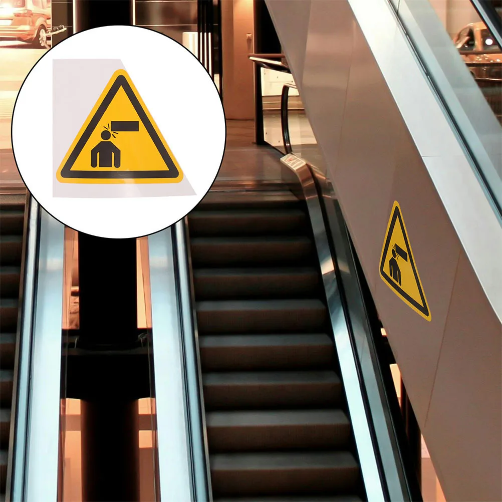 

4pcs Warning Signs Watch Your Head Safety Stickers Low Ceiling Collision Prevention Durable Pvc Adhesive Decals Industrial