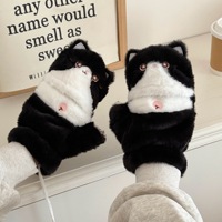 Cute Milk Cat Plush Autumn And Winter Cold Resistant Warm Gloves Scarf Kitten Knee Pads